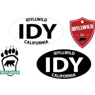 Idyllwild 4UP Shield Ovals Paw Print Sticker