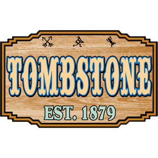 Wood Icon Sign Tombstone  Arizona Sticker