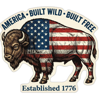Built Wild Flag Bison Sticker