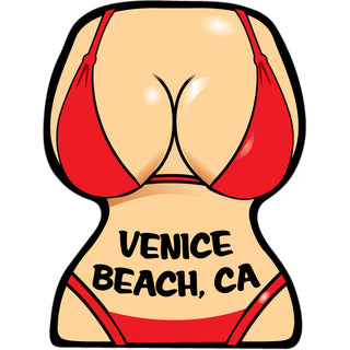 Venice Beach  CA   Red Bikini Front Torso Sticker