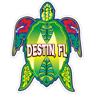 OK4 Destin  FL Green Floral Turtle Sticker
