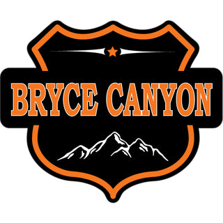Bryce Canyon   Black & Orange Shield Sticker