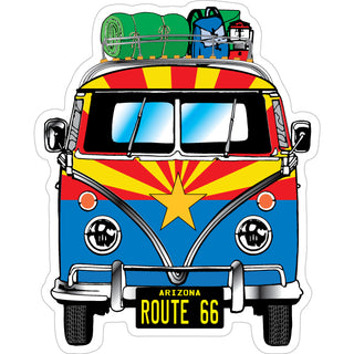 Arizona   Arizona Camping Bus Flag Sticker