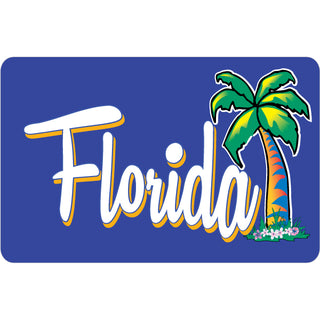 FLORIDA PALM TREE ON PURPLE RECTANGLE Sticker