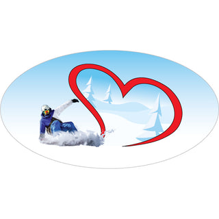 Novelty   Snowboarder Heart Sticker