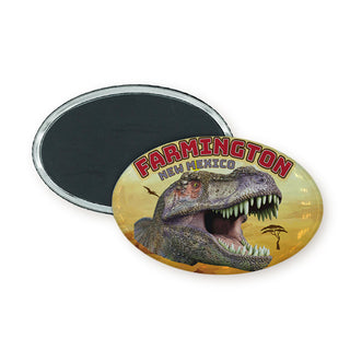 Farmington  New Mexico   T Rex Oval Oval Badge Magnet