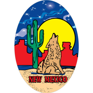 New Mexico   Coyote Cactus Moon Sticker