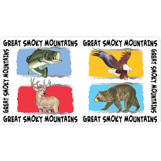 Great Smoky Mountains   Fish  Eagle Deer  Bear Sticker