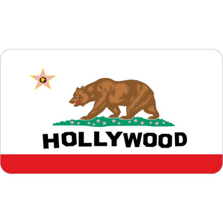 Hollywood   California Flag with Star Sticker