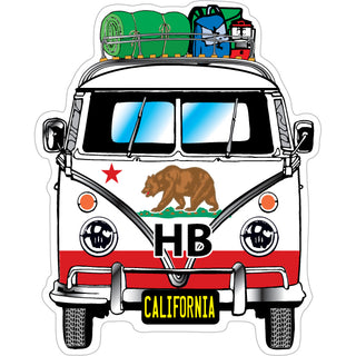 HB (Huntington Beach)   Bus Front View Sticker