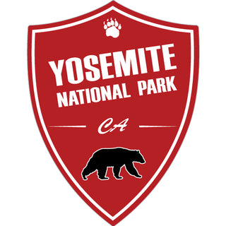 Yosemite National Park  CA   Red Shield With Bear Sticker
