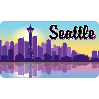 Seattle Purple City Silhouette   Seattle  WA Purple City Silhouette Sticker