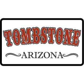 Tombstone Red Western Sign Sticker