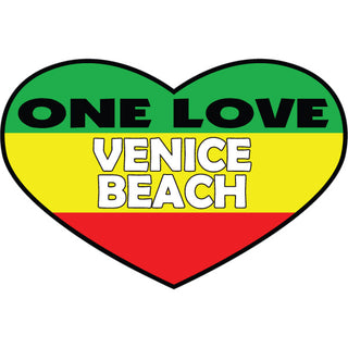 Venice Beach One Love Heart Sticker