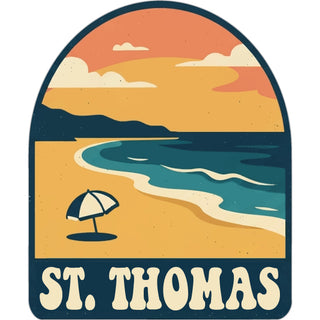ST THOMAS BEACH UMBRELLA Sticker