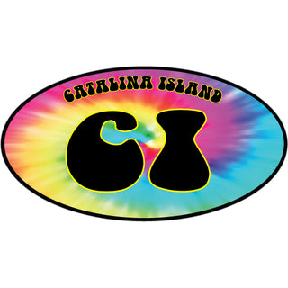 Catalina Island CI Tie Dye Oval Sticker
