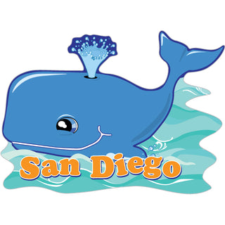 San Diego   Cartoon Whale Sticker