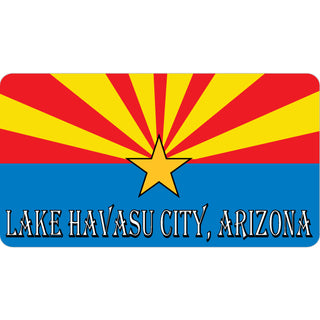 Lake Havasu City  Arizona   Arizona State Flag Sticker