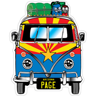 Arizona Camping Bus Flag Sticker