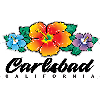 Carlsbad  CA Triple Hibiscus Sticker