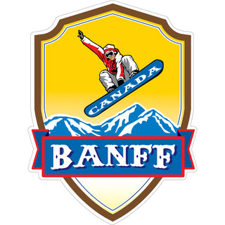 Banff Canada SNOWBOARDER SHIELD Sticker