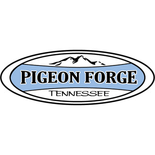 PIGEON FORGE OVAL BLUE BANNER MOUNTAINS Sticker