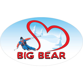 Big Bear Ski Heart Euro Sticker