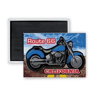 California   Route 66 Motorcycle Rectangle Badge Magnet