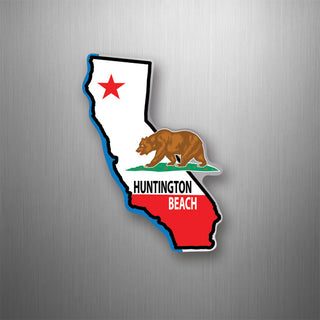 Huntington Beach State Flag Map Vertical Flexible Magnet