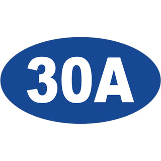 White and Royal Blue Euro Oval Sticker