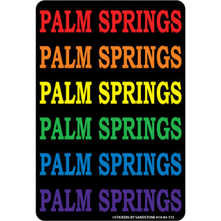 OK4 Palm Springs Repeating Rainbow Letters (00083) Sticker