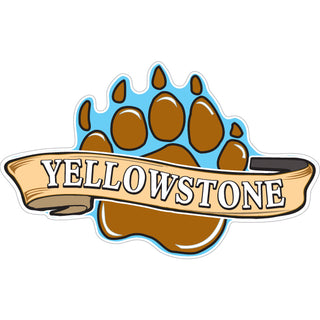 Yellowstone Bear Paw with Banner Sticker