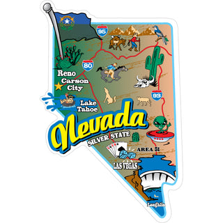 Nevada   Nevada State Map Sticker