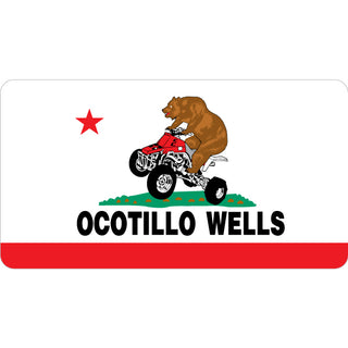 Ocotillo Wells   State Flag Quad Bear Sticker