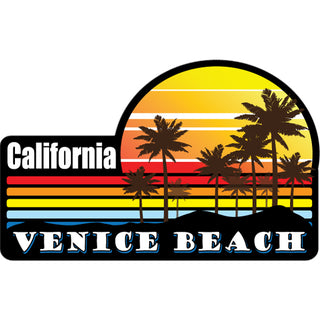 Venice Beach  California   Colorful Palm Sunset Sticker