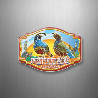 Twentynine Palms  California   Quail Desert Scene 3D Magnet