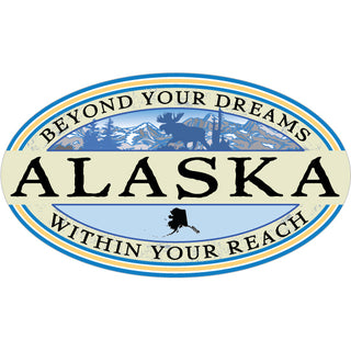OK4 Alaska Blue and Cream moose Oval Sticker