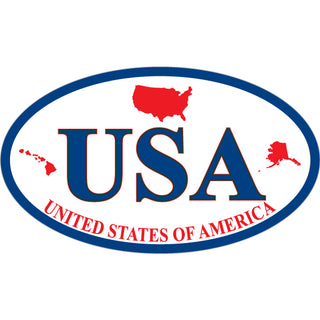 USA Euro Oval   USA United States of America Sticker
