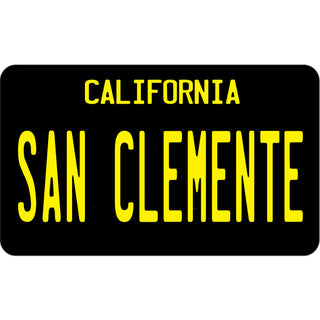 San Clemente   Black License Plate Sticker