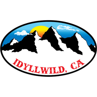 Idyllwild  CA Mountains & Sun Oval Sticker
