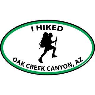 Oak Creek Canyon  AZ Hiking Silhouette Euro (00469) Sticker