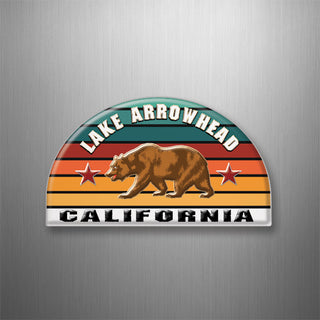 Lake Arrowhead  California   Striped Half Circle Bear 3D Magnet
