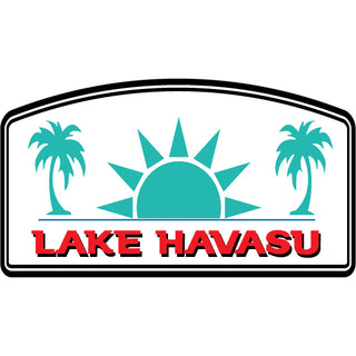 Lake Havasu   Palm Tree Arched Sign Sticker
