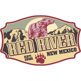Red River  New Mexico   Vintage Red Bear Sticker