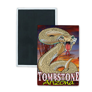 Tombstone Arizona Rattlesnake Rectangle Badge Magnet