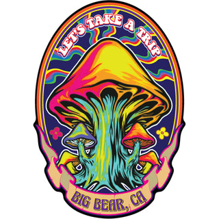 Big Bear  CA   Mushroom Groovy Name Drop Sticker