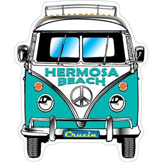 Hermosa Beach   Bus Front View Sticker