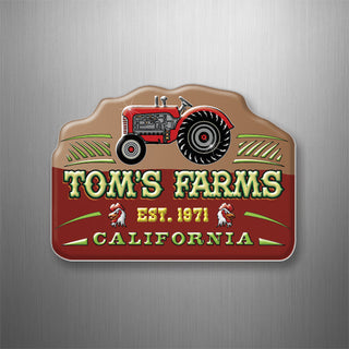 Toms Farms   Toms Farms Red Tractor 3D Magnet