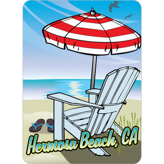 OK4 Hermosa Beach  CA Beach Chair w Umbrella Sticker