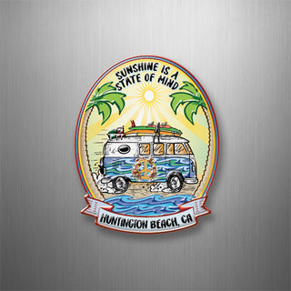 Huntington Beach  CA   Sunshine Is A State Of Mind Van 3D Magnet
